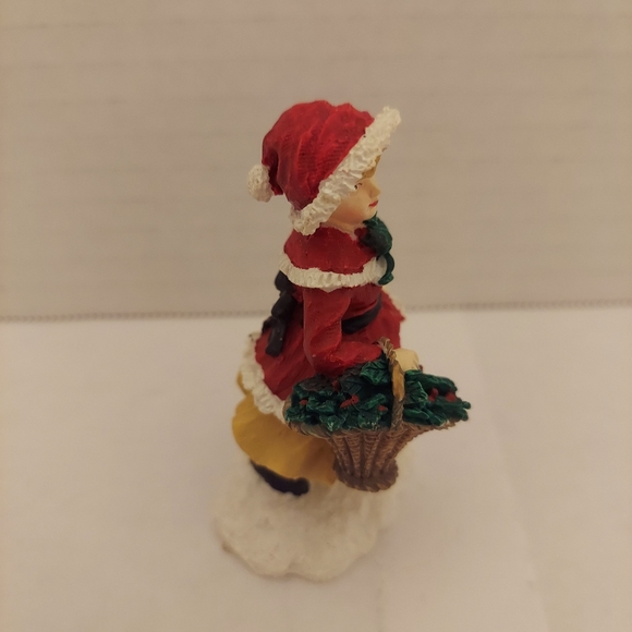 Mervyn's Village Square 1995 Girl Woth Basket Of Holly - Picture 3 of 7